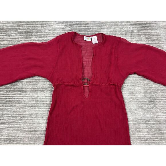 Sand n Sun Top Womens‎ Large Red Semi Sheer Polyester Casual - Picture 2 of 11